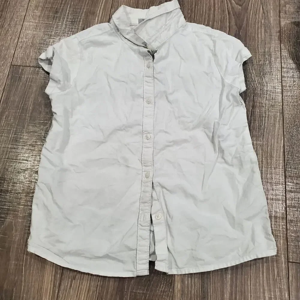 Girls Gymboree Button Down Shirt Size 14 White Kids Button-Down Tee